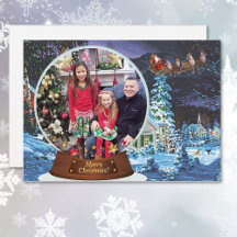Snow Globe Weihnachtsfamilie Kinder Foto Urlaub