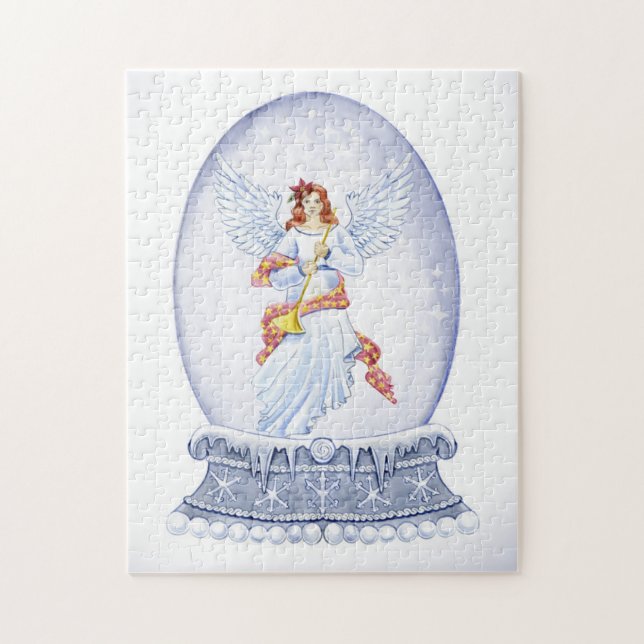Snow globe with angel illustration puzzle (Vertikal)
