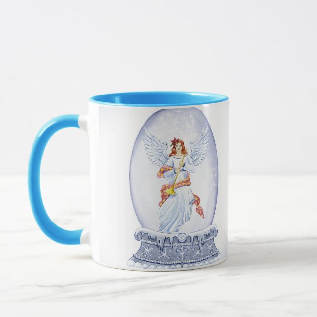 Snow globe with angel illustration tasse (Links)