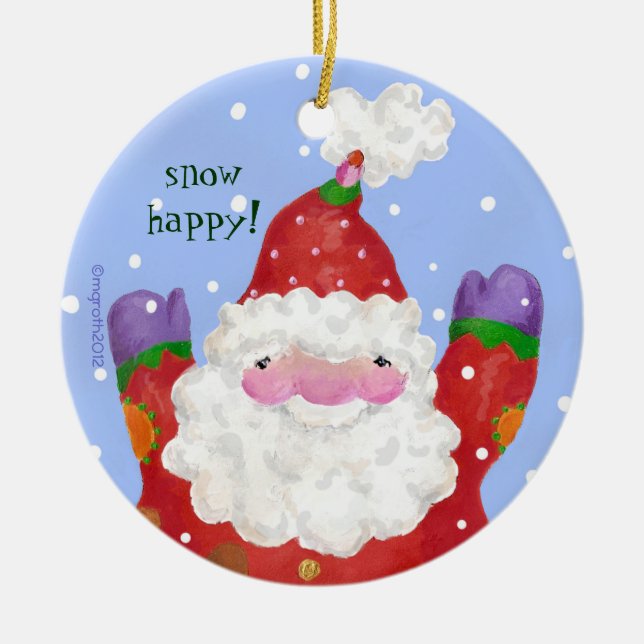 Snow Happy Foto Ornament (Vorne)