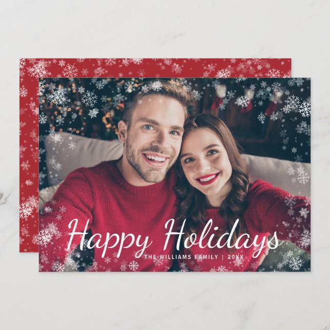 Snow Happy Holidays Weihnachten (Vorne/Hinten)