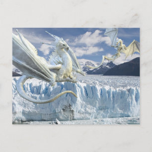 Snow Ice White Dragon Glacier Postkarte
