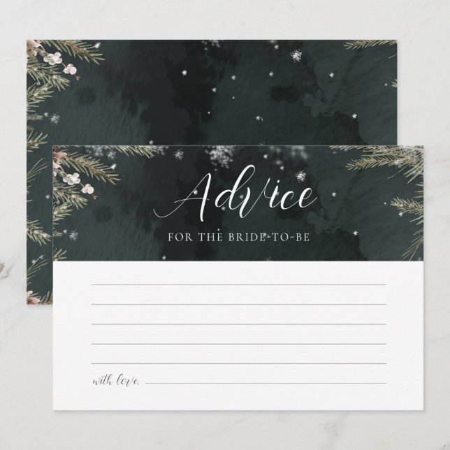 Snow In Love Advice Card Einladung (Vorne/Hinten)