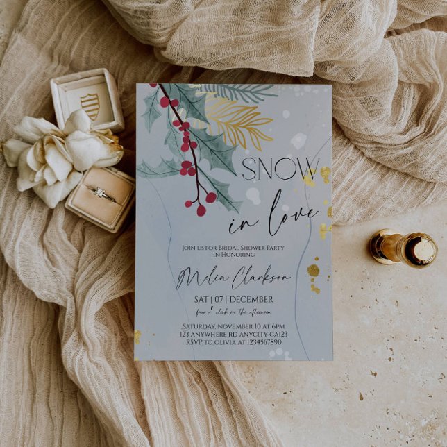Snow in Love | Christmas Bridal Shower Party Einladung (Von Creator hochgeladen)