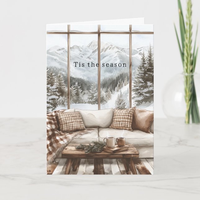 Snow in Window Christmas Karte (Vorderseite)