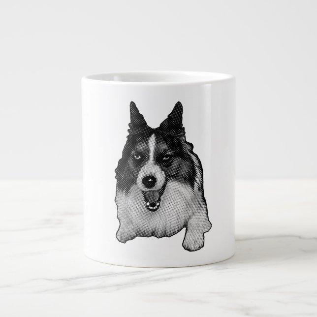 Snow-Kissed Corgi Hallo Jumbo-Tasse (Vorderseite)