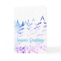 Snow Laden Bäume Blau Lila weiße Weihnachten