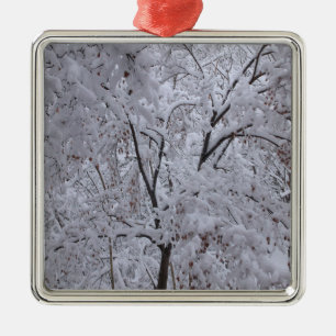 Snow-Laden Bäume Ornament Aus Metall