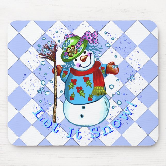 Snow Lady Snowman Mousepad (Vorne)