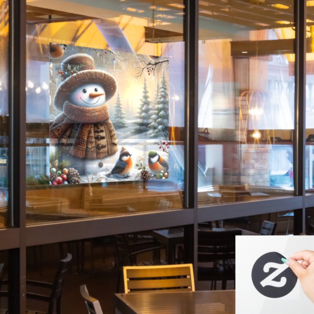 Snow Lady Window Cling Fensteraufkleber (Restaurantfenster)