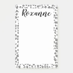 Snow Leopard Animal Print CUSTOMIES IT Notepad Post-it Klebezettel