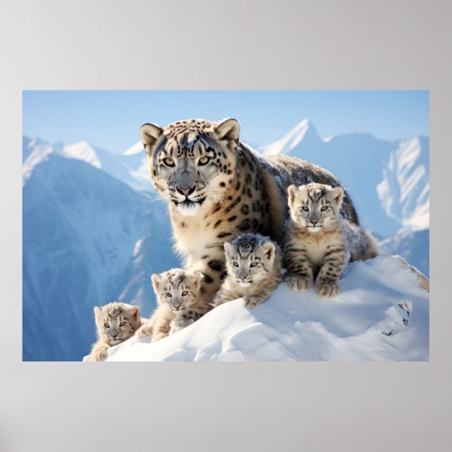 Snow Leopard Animal Wild Beauty Freedom Wilderness Poster (Vorne)