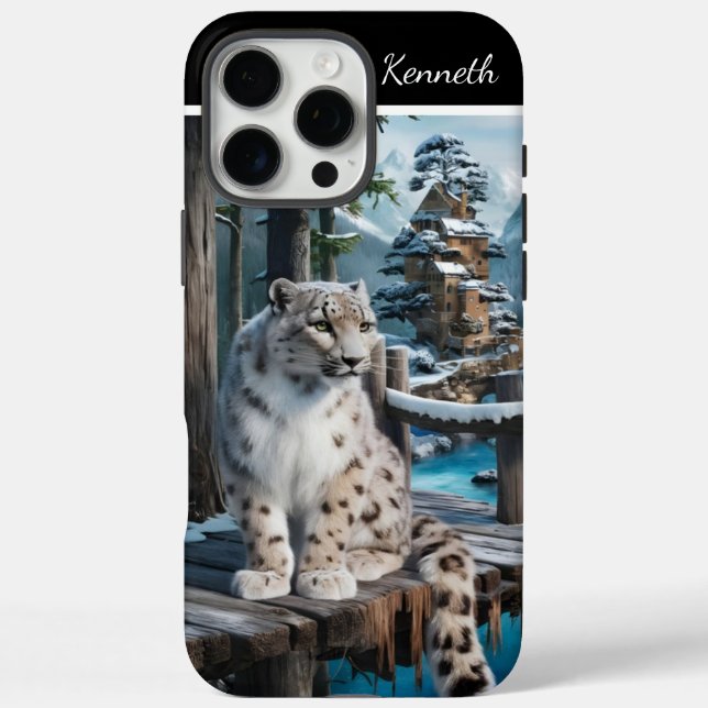 Snow Leopard auf der Winterbrücke Case-Mate iPhone Hülle (Rückseite)