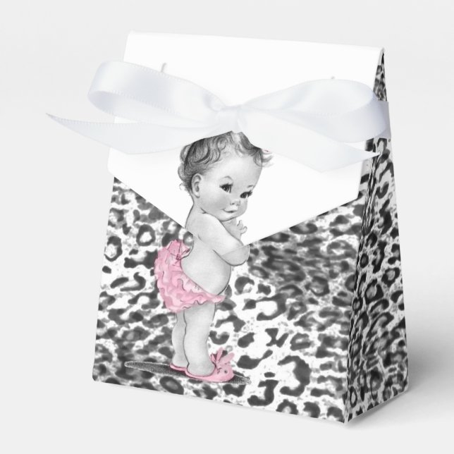 Snow Leopard Baby Dusche Fevor Boxen Geschenkschachtel (Vorderseite)