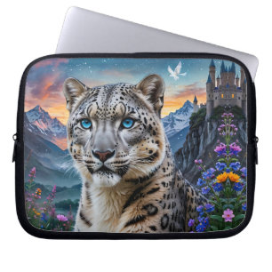 Snow Leopard BergBurg bei Sonnenuntergang Laptopschutzhülle