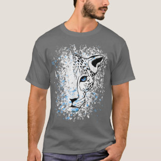 Snow Leopard Blue Eyes Leopard Cool T-Shirt