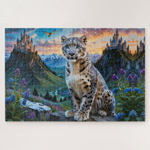 Snow Leopard Burgen von Sonnenaufgang Puzzle