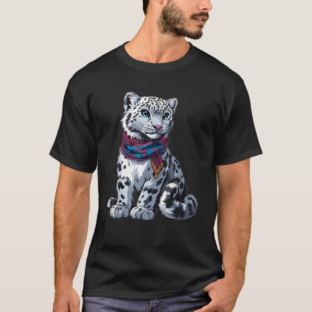 Snow Leopard Face White Leopard Animal Snow Leopar T-Shirt (Vorderseite)