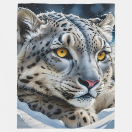 Snow Leopard Fleece Blanket