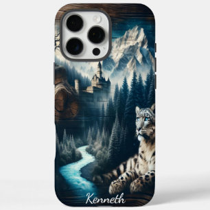 Snow Leopard Gazing auf Schloss iPhone 16 Pro Max Hülle