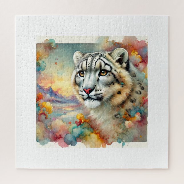 Snow Leopard Irbis 200824AREF143 - Watercolor Puzzle (Vertikal)