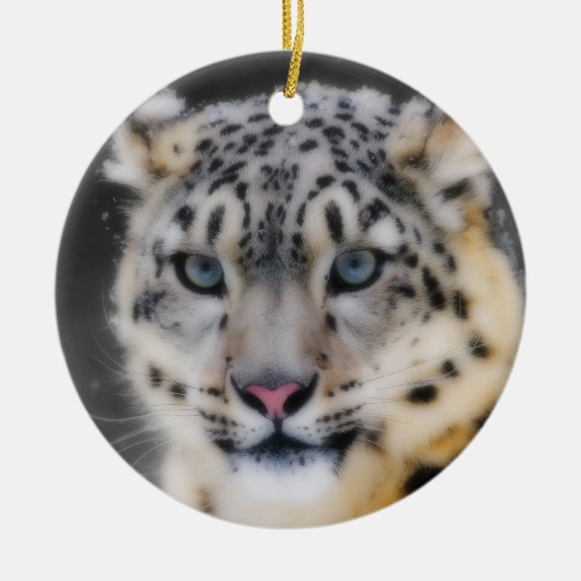 Snow Leopard Keramik Ornament (Vorne)