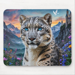 Snow Leopard Mountain Valley Sunset Mousepad