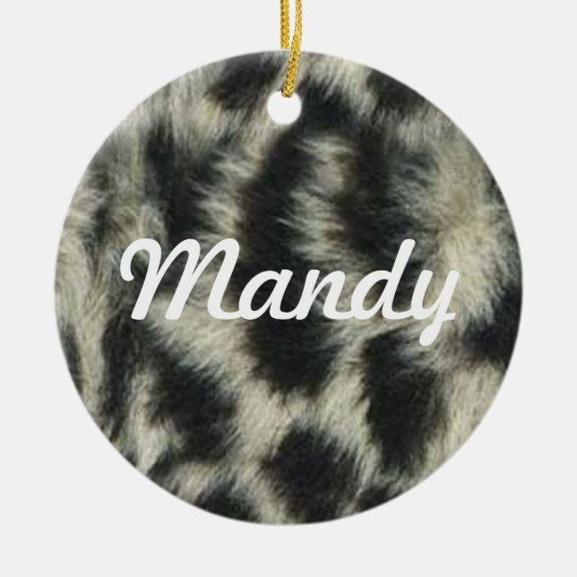 Snow Leopard Name Ornament (Vorne)