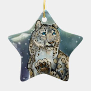 Snow Leopard~ornament Keramik Ornament