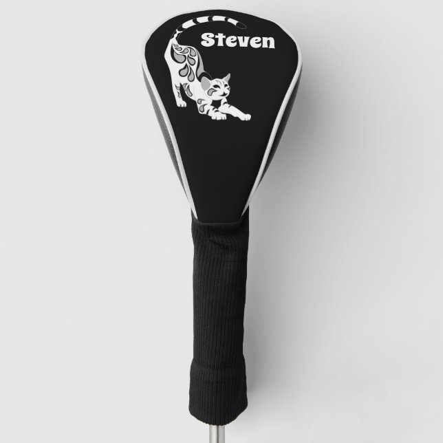 Snow Leopard Paisley Bengalisch Cat Yoga Stretchin Golf Headcover (Vorderseite)