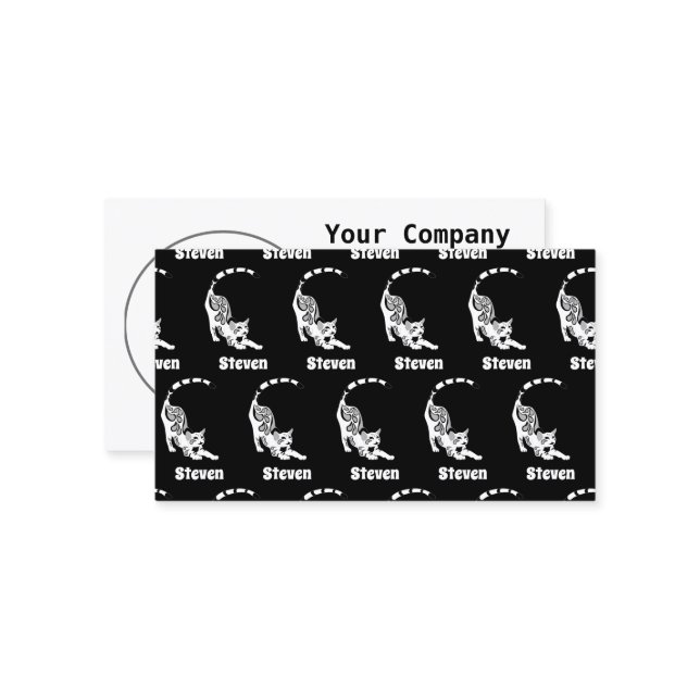 Snow Leopard Paisley Bengalisch Cat Yoga Stretchin Visitenkarte (Vorderseite/Rückseite Beispiel)