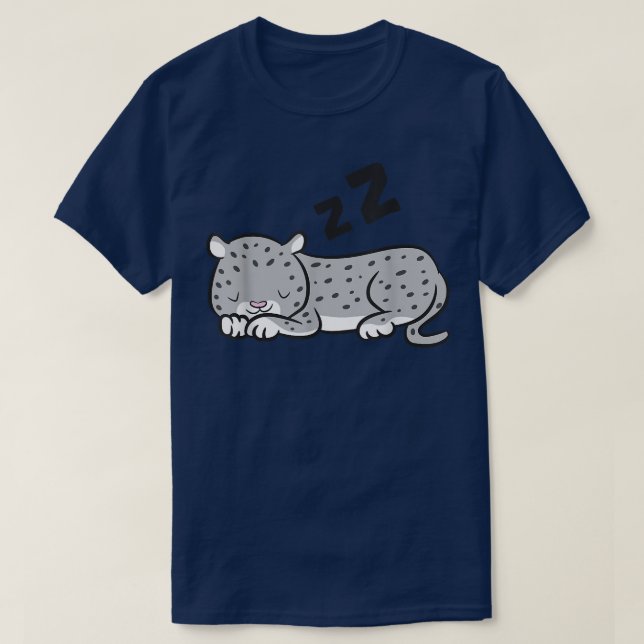 Snow Leopard Pajamas Niedliche Schlafschneedecke T-Shirt (Design vorne)