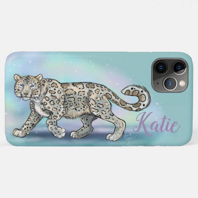 Snow Leopard~Personalisiert Case-Mate iPhone Hülle (Rückseite (Horizontal))