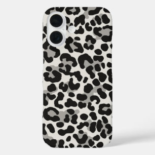 Snow Leopard Print White Trenddesign Muster iPhone 16 Hülle