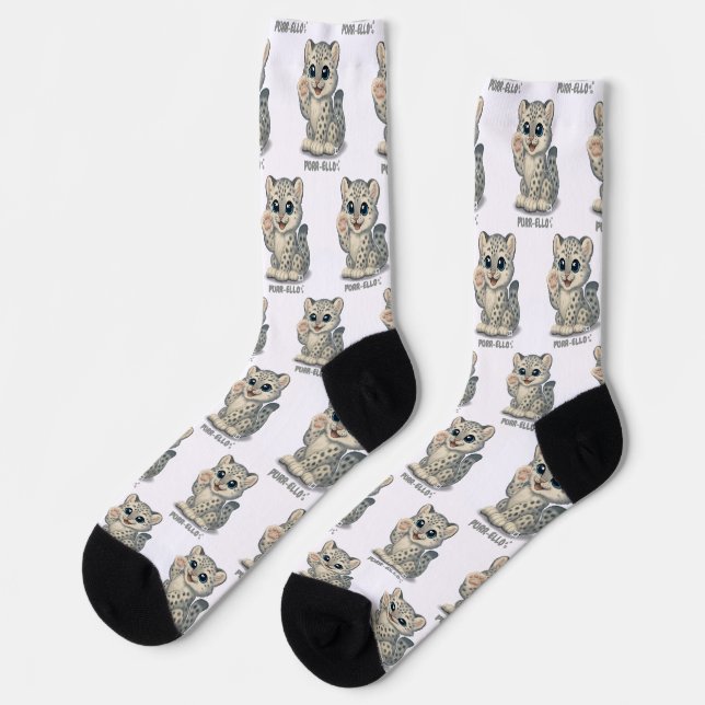 Snow leopard - Purr-ello Socken (Linkes Detail)