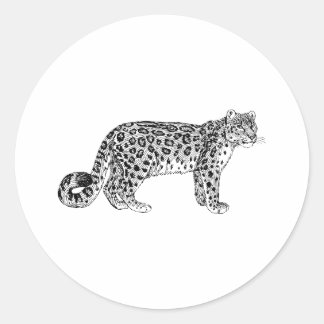 Snow Leopard Runder Aufkleber