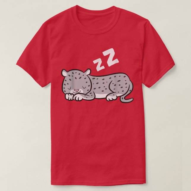 Snow Leopard Schlafen Niedliche Schneeleopard Paja T-Shirt (Design vorne)
