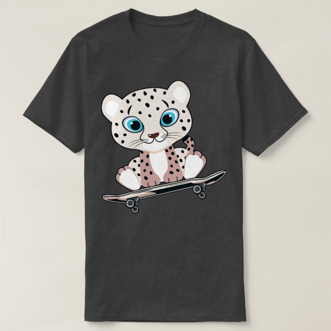 Snow Leopard Skaten T-Shirt (Design vorne)