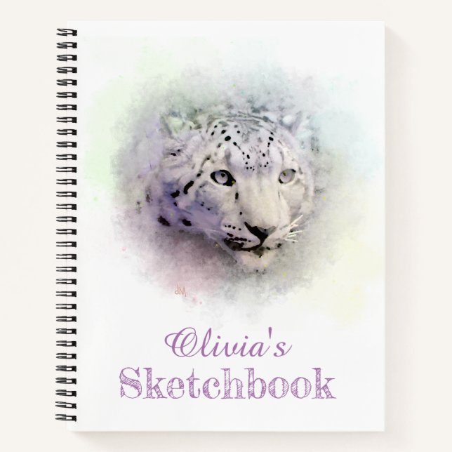 Snow Leopard Sketchbook Notizbuch (Vorderseite)