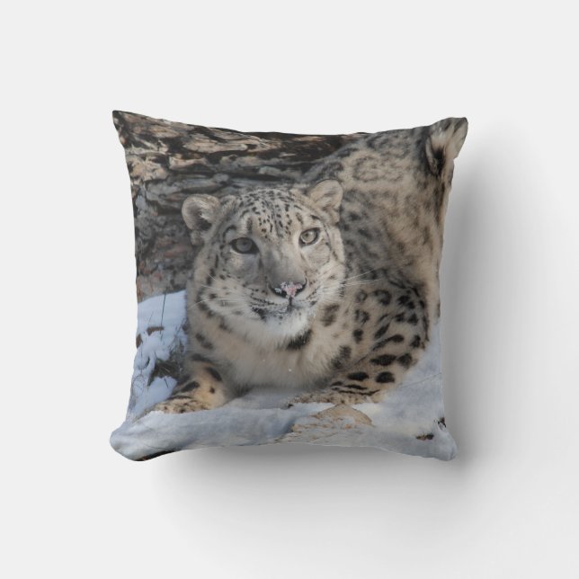 Snow Leopard Square Toss Cushion Kissen (Vorderseite)