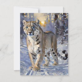 Snow Leopard Studie E Feiertagskarte