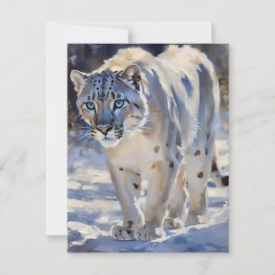 Snow Leopard Studie F Feiertagskarte