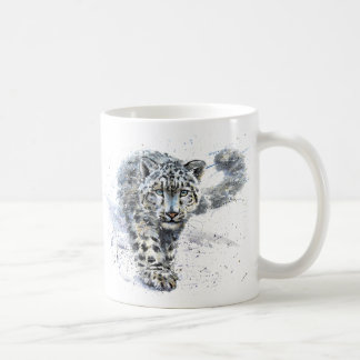 Snow Leopard Wasserfarbe Kaffeetasse
