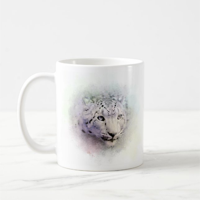 Snow Leopard Wildlife Coffee Tasse (Links)