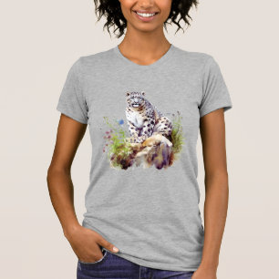 Snow Leopard Winter Mountain Big Cat Wildlife T-Shirt