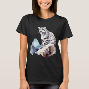 Snow Leopard Winter Mountain Big Cat Wildlife T-Shirt