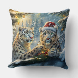 Snow Leopards Holiday Design von Rich AMeN Gill Kissen