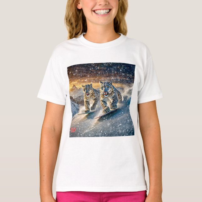 Snow Leopards Shredding Design von Rich AMeN Gill T-Shirt (Vorderseite)
