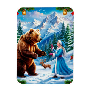 Snow Maiden Bezaubernde Winterlandschaft Magnet