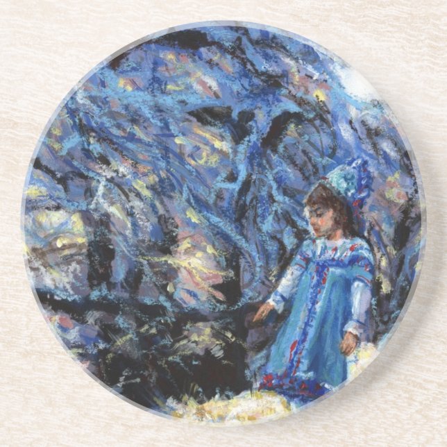 Snow Maiden Sandstein Untersetzer (Vorne)